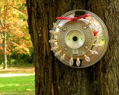 Eco Friendly Birdhouse- Recycled- Industrial Decor- Metal Yard Sculpture, Garden Decor, Birds