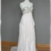Vintage Look Wedding Dress White Pink & Grey , Silk Chiffon, Custom Made to Order in your size