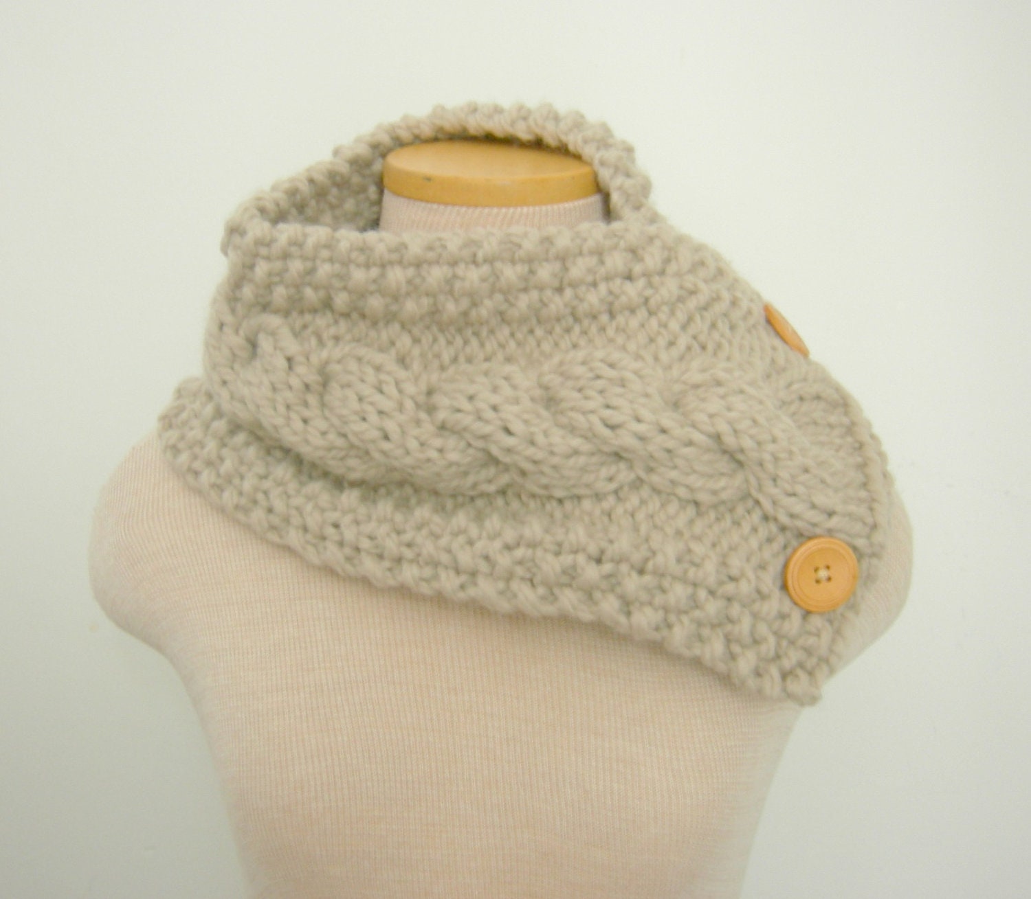 Khaki Windy City Cabled Cowl Fall Fashion City Style