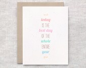 Cute Birthday Card - Happy Birthday Card, Typography, Eco Friendly Card - Best Day