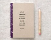 Stars Constellation Mini Journal with Pencil - Carl Sagan Galaxy Notebook, Eco Friendly Stocking Stuffer