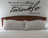Marilyn Monroe Wall Decal Vinyl We Are All Of Us Stars Wall Quote Living Room Bedroom Decor
