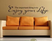 Wall Decal Quote : Enjoy Your Life Quote Audrey Hepburn Vinyl Wall Art Decal Sticker
