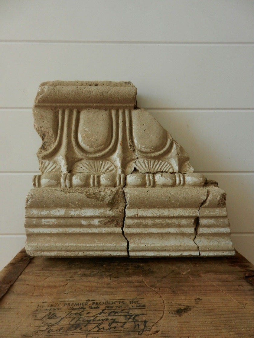 Garden Architectural Element / Upcycled Weathered Statuary Stone