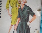 1960s Butterick Dress Sewing Pattern in 2 Styles 2977, Size 12, Bust 32, Uncut
