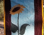 Appliqued Sunflower Quilted Wall Hanging