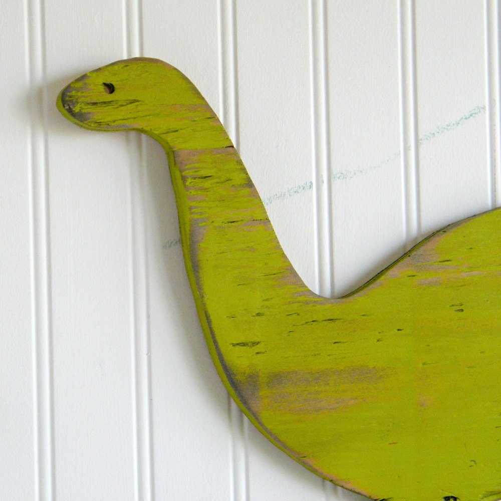 Brachiosaurus Medium Dinosaur Sign Childrens Room Decor Nursery Dino Wall Art Key Lime Green
