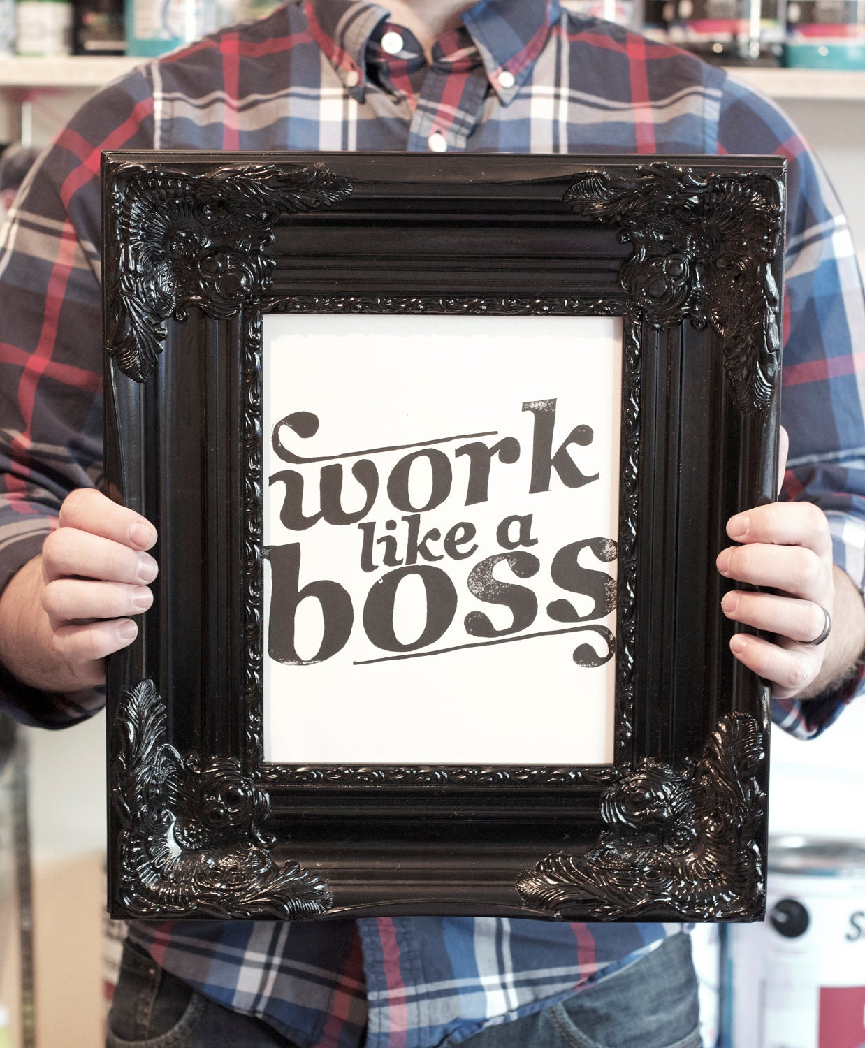 Like A Boss block print 8x10
