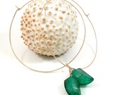 Gold Filled Hoop Earrings with Chalcedony Spikes