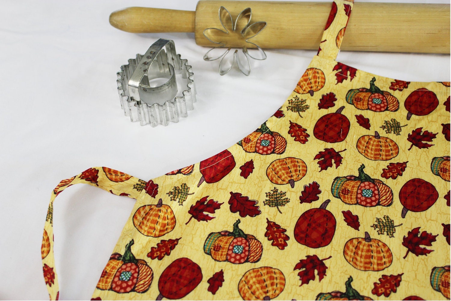 Pumpkins and Leaves Child Apron