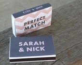 1 Match Box Favor - Additional Quantities Available - 14 Pre-Designed Styles