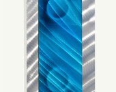 Mirror Moon 10" - Metal Collage home artwork office sculpture modern hand painted blue by Lubo
