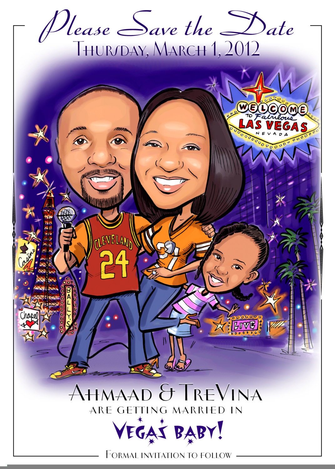Caricature Save the Dates - Cards and Magnets, Invitations
