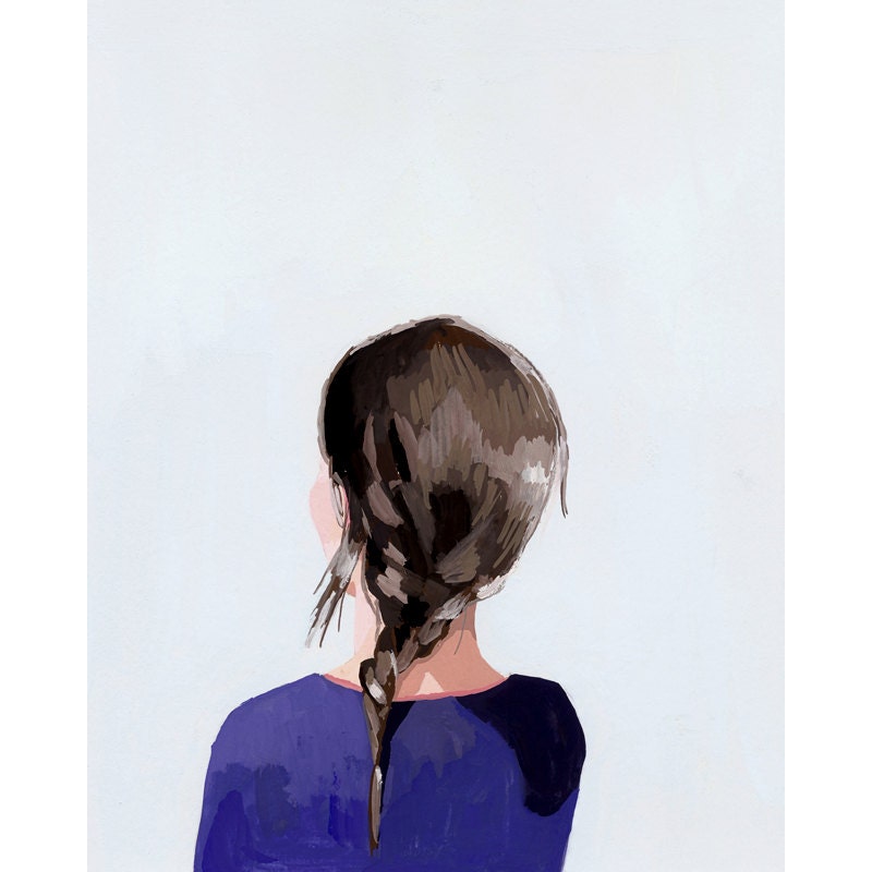 hair art - braid print - "Braid 4" giclee print