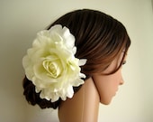 Wedding Bridal Ivory Cream Silk Flower Head Piece Hair Clip Fascinator Corsage Pin Accessory READY TO SHIP