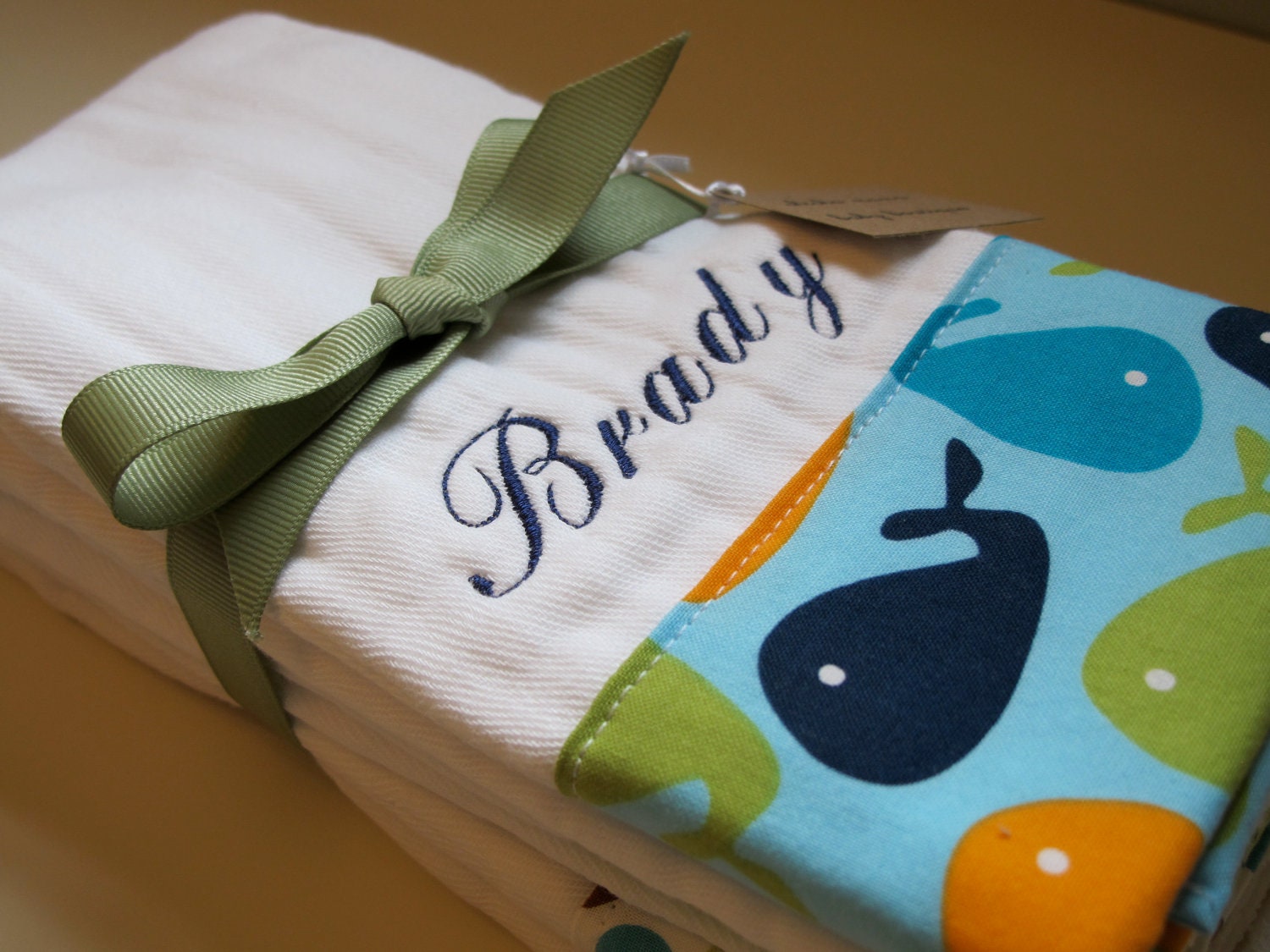 Personalized Monogrammed Baby Boy Burp Cloths
