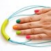 NEON colors Minimalistic necklace Gift under 20 Wasabi green and blue Neon colorful Israel jewelry free shipping