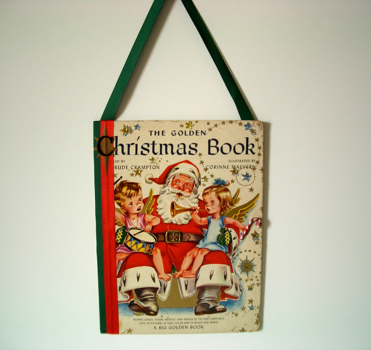 Vintage Christmas Children's Book Cover Wall Hanging