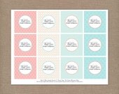 INSTANT DOWNLOAD - Printable Pink and Blue Gender Reveal Party Favor Tags