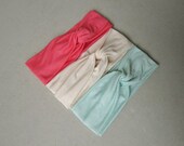 Solid Turban Yoga Head Band Mint Coral Cream