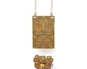 HALF OFF Sci Tribe 02 - Hand-cut Raw Brass Layered Tribal Sculpture Pendant