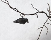 Martha Crow Charm, silver crow raven