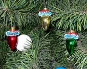 Traditional Old Fashioned Light Bulb Ornaments - Set of 3