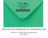 Personalized Address Stamp - Neapolitan Stripe  - Self Inking