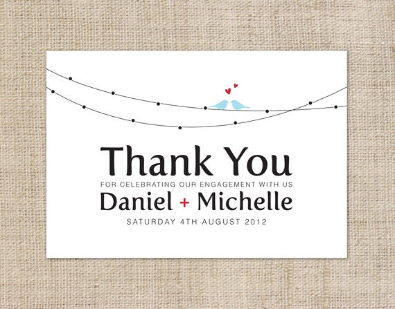 Printable DIY Engagement Thank you Card Custom - Love on a Wire Il_570xn