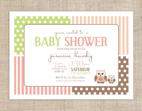 Printable Baby Shower Invitation Template - Spotted Owl Il_570xn