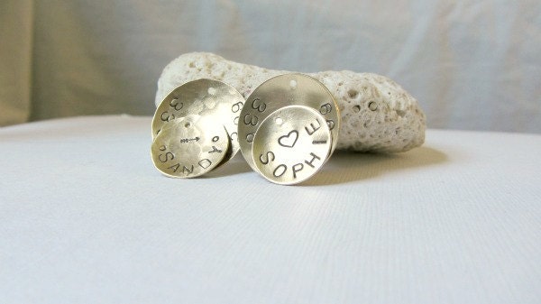 Custom Dog Cat Pet ID Tags Hammered Smooth Rustic Gold Brass