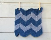 Scarf Cowl Chevron - Chunky blue - stripe luxury alpaca -  Cozy accessory  - Block color - man and woman - Coupon "SPECIAL" - 15% OFF