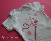 Glitter Magic Wand Onesie - Hand Painted
