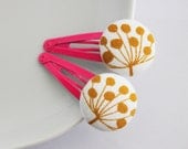 Dandelion fashion snap clips, girl hair accessories. Hair barrettes. Set of 2. Gentle wear.
