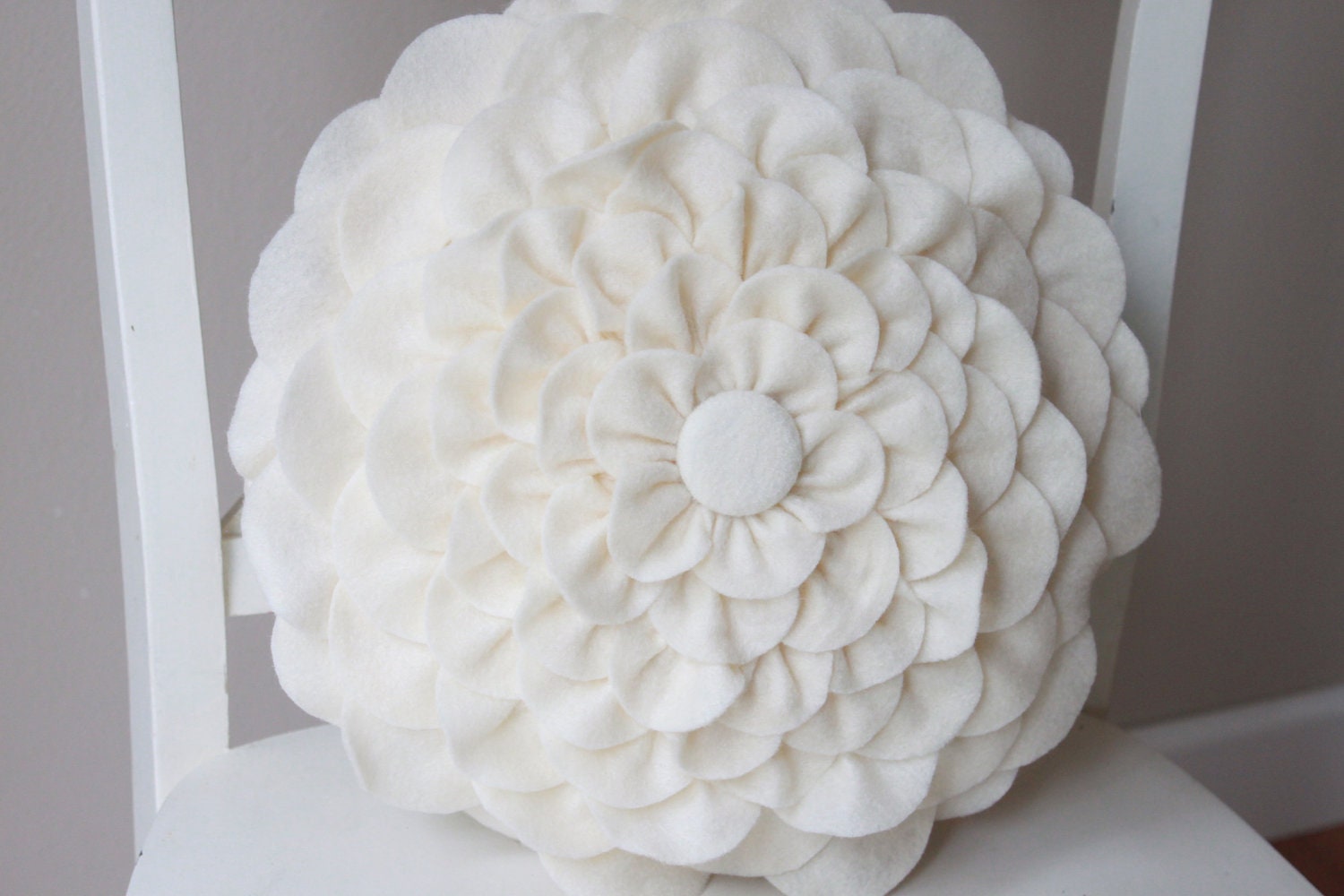 Cream Flower Pillow