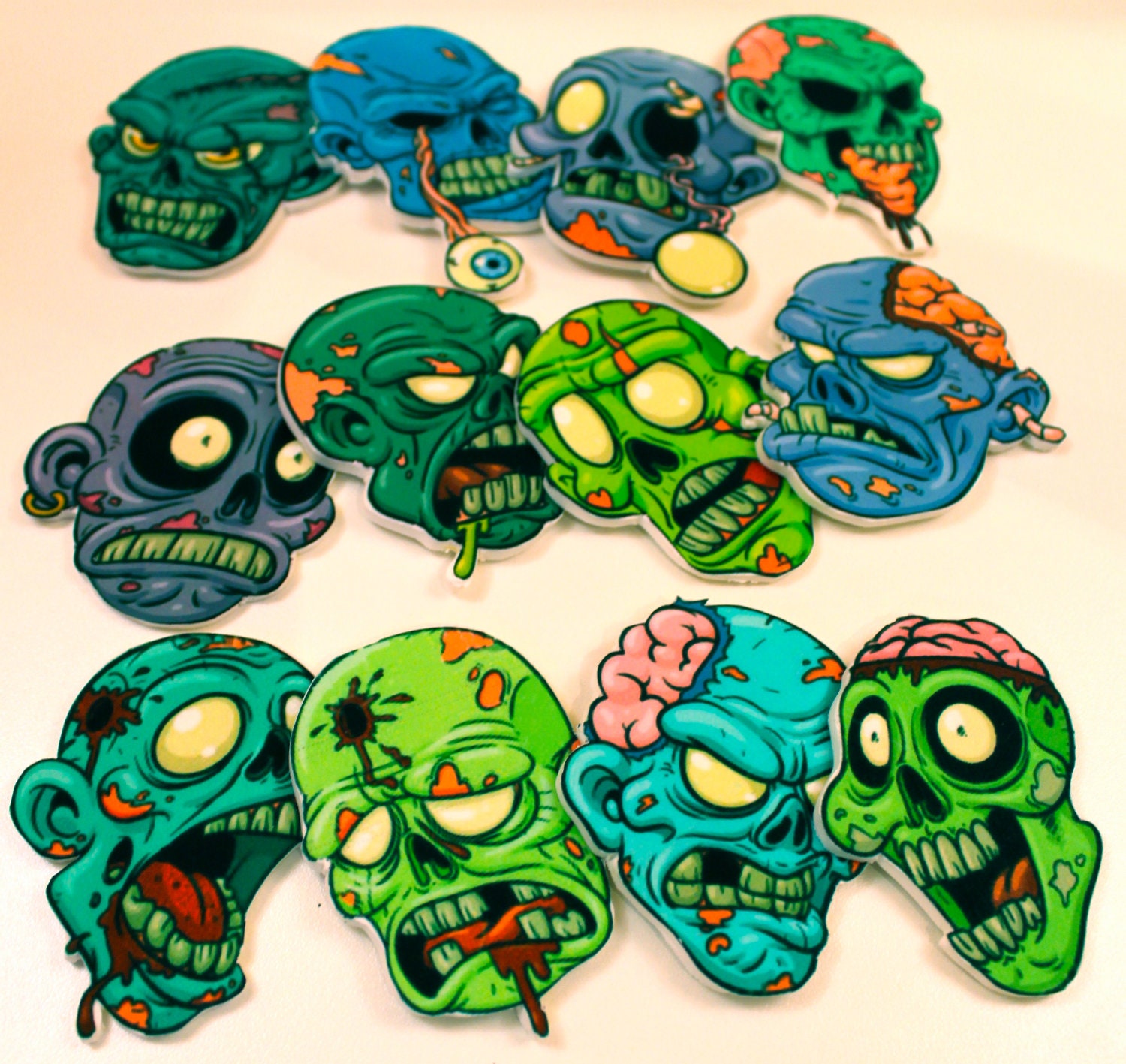Edible Zombies Halloween Cupcake Toppers