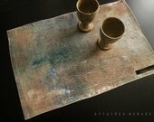 ON SALE // Art-Table-mat linen ooak .. Ethnic moment /  FRAGMENTS