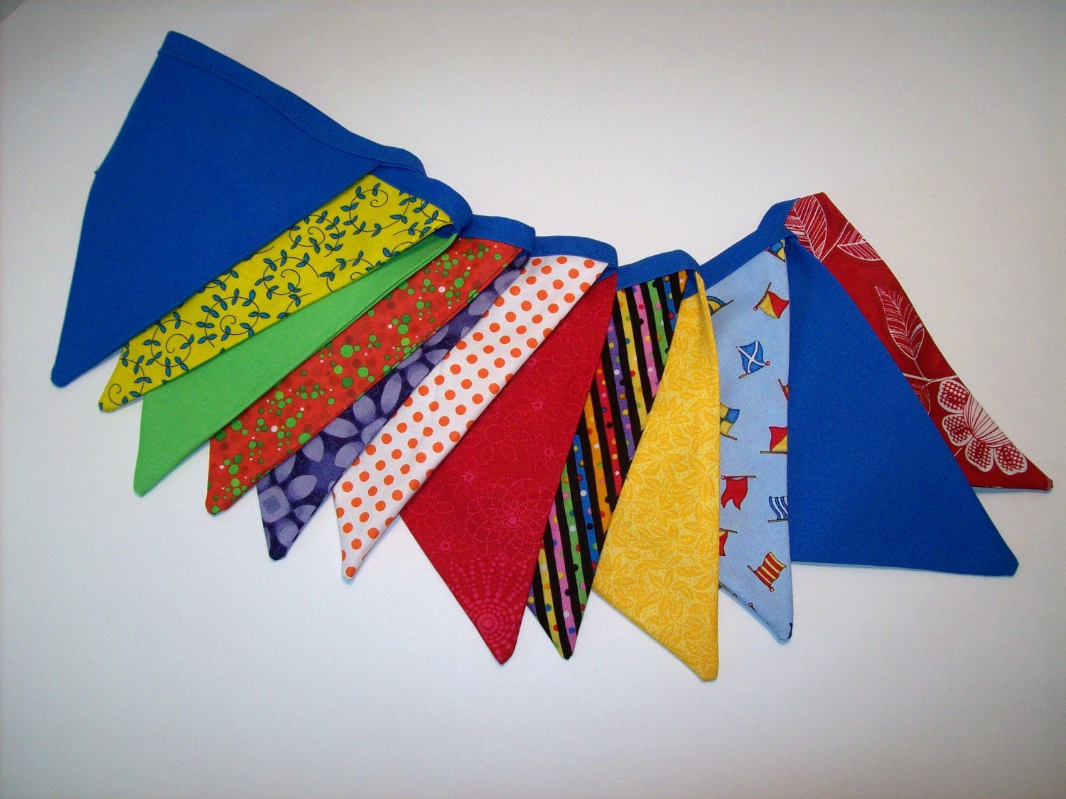 Primary Colors Fabric Holiday Party Banner, Bunting, Flags, Garland, Wall Decoration