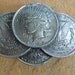 Vintage Silver Liberty Dollar Coins Belt Buckle