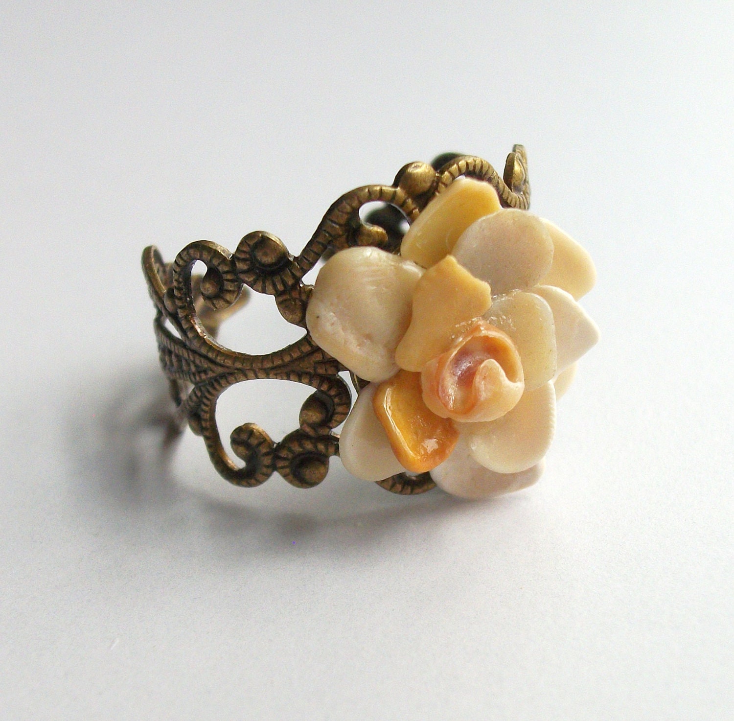Shell Jewelry, Seashell Flower Ring