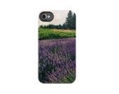 iPhone 4 Case Lavender Nature Natural Country Rustic Purple Green Flowers Fall Autumn iPhone 4/4s Hard Case Gift Idea Him Her