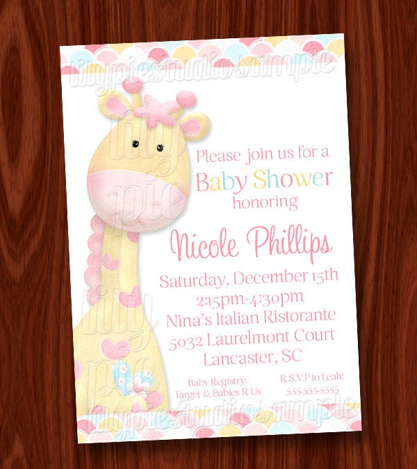 Jungle Girl Baby Shower Invitation PRINTABLE Digital File Il_570xn