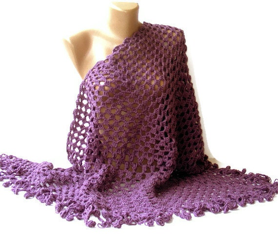 women hand-crocheted shawl, purple,neckwarmer ,winter, gifts for her, stole, fashion accessory