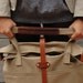 U N I S E X collection Canvas carry all tote, leather handles and strap, khaki