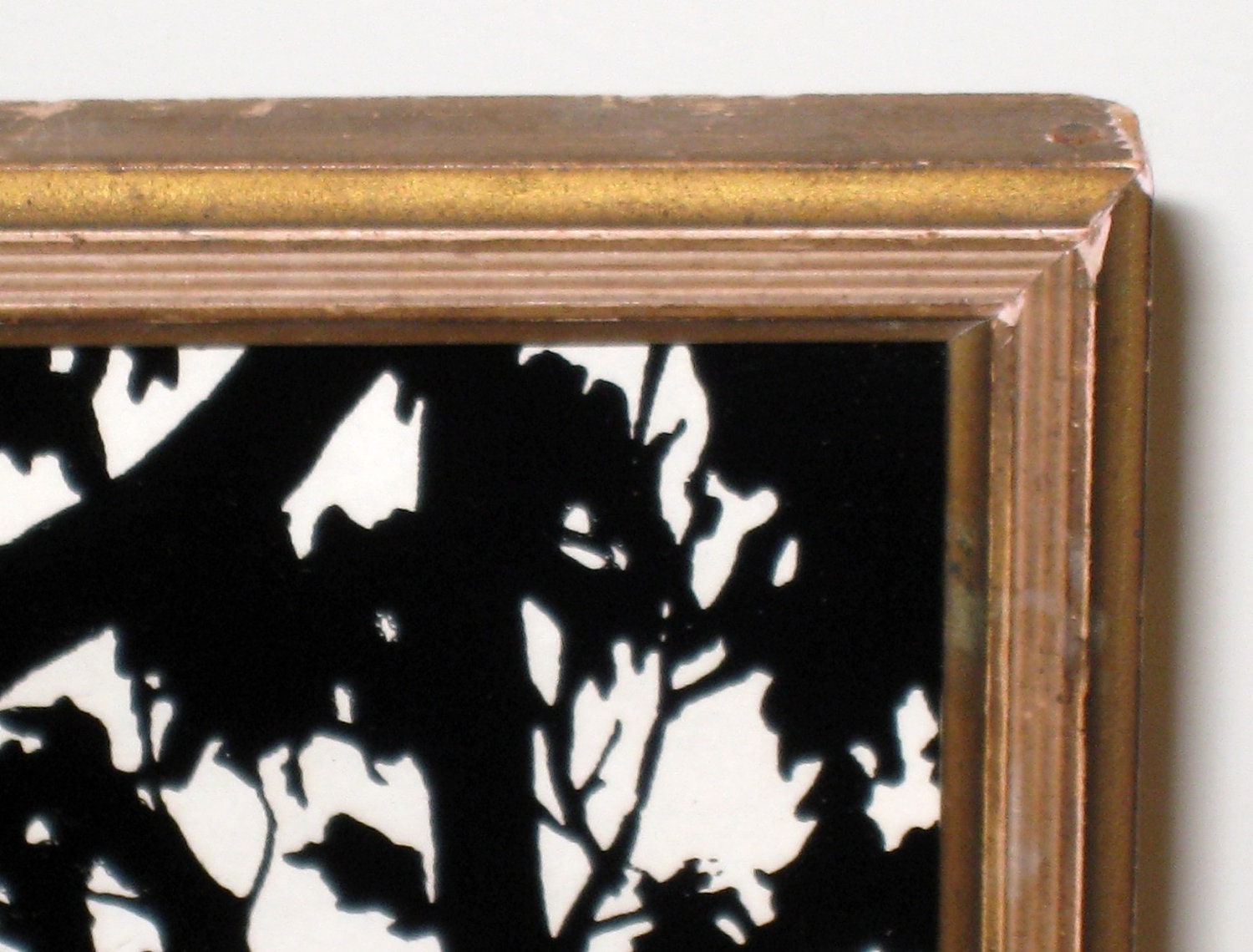 Old Reverse Painted Little RED RIDING HOOD Silhouette Picture/Wood Frame 8 x 10