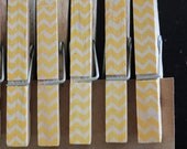 Chevron Clothespins "Mango" - Set of 10 Handstamped Clothes Pins