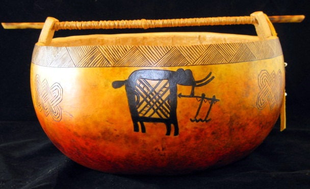 The Hunt - AfricanTheme  Art Gourd