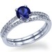 0.75 carats Round Cut Natural Blue Sapphire Engagement Ring 14k White or Yellow Gold