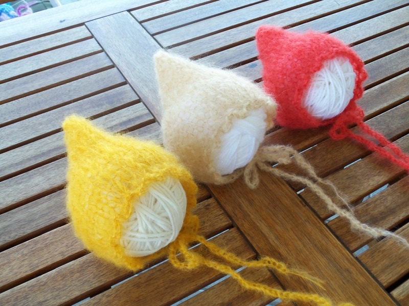 Newborn Pixie Mohair Bonnet- Newborn Photography Prop- 14 colors available- choose any color