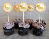 Cupcake Toppers Baby Duck Shower New Baby Infant Yellow Food Picks Party Decor
